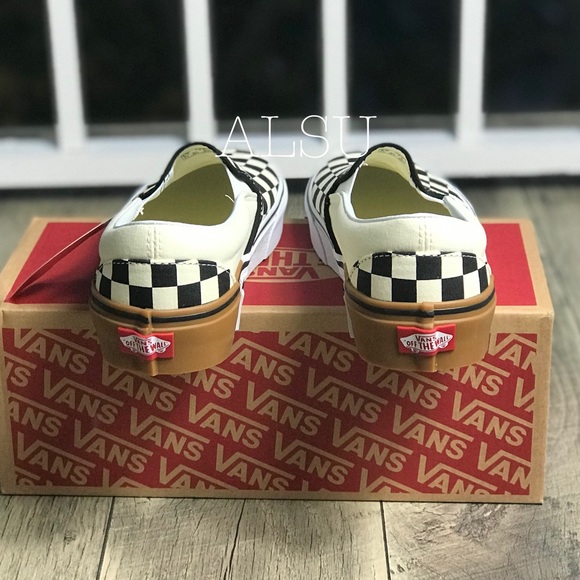 NWT VANS Classic Slip-On Gum Block Checkerboard W - Picture 5 of 8